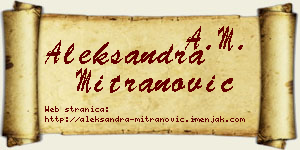 Aleksandra Mitranović vizit kartica